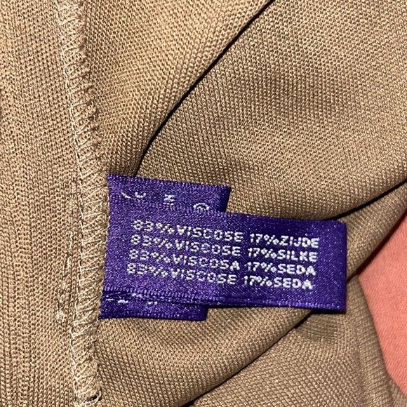 RALPH LAUREN PURPLE LABEL HIGH WAIST FLARED PANTS SIZE 8 TAN - Picture 10 of 11
